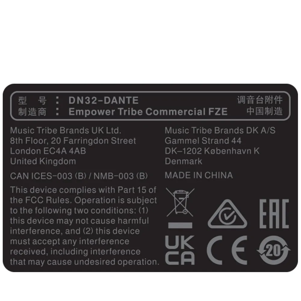Klark Teknik DN32-DANTE Dante-Modul 32-Kanal