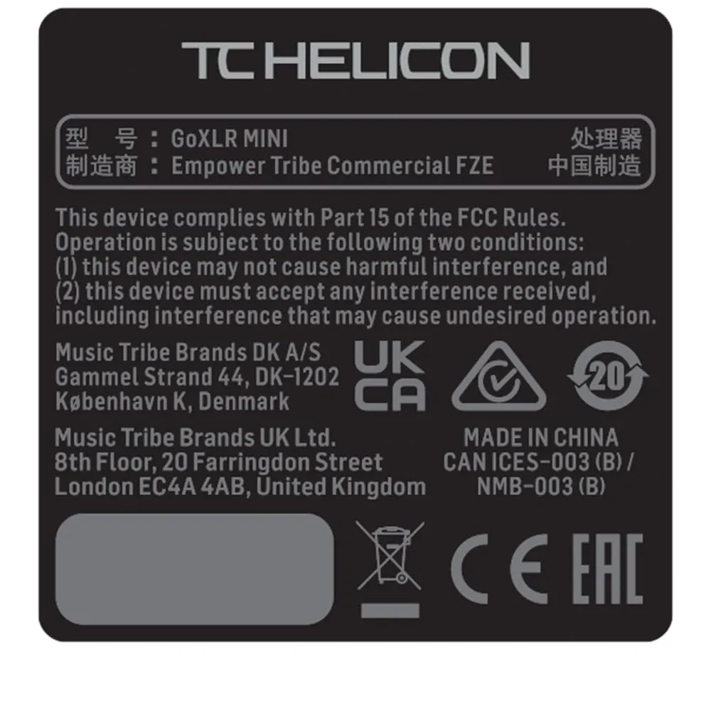 HELICON GoXLR MINI-WH Broadcast-Mixer Weiß USB