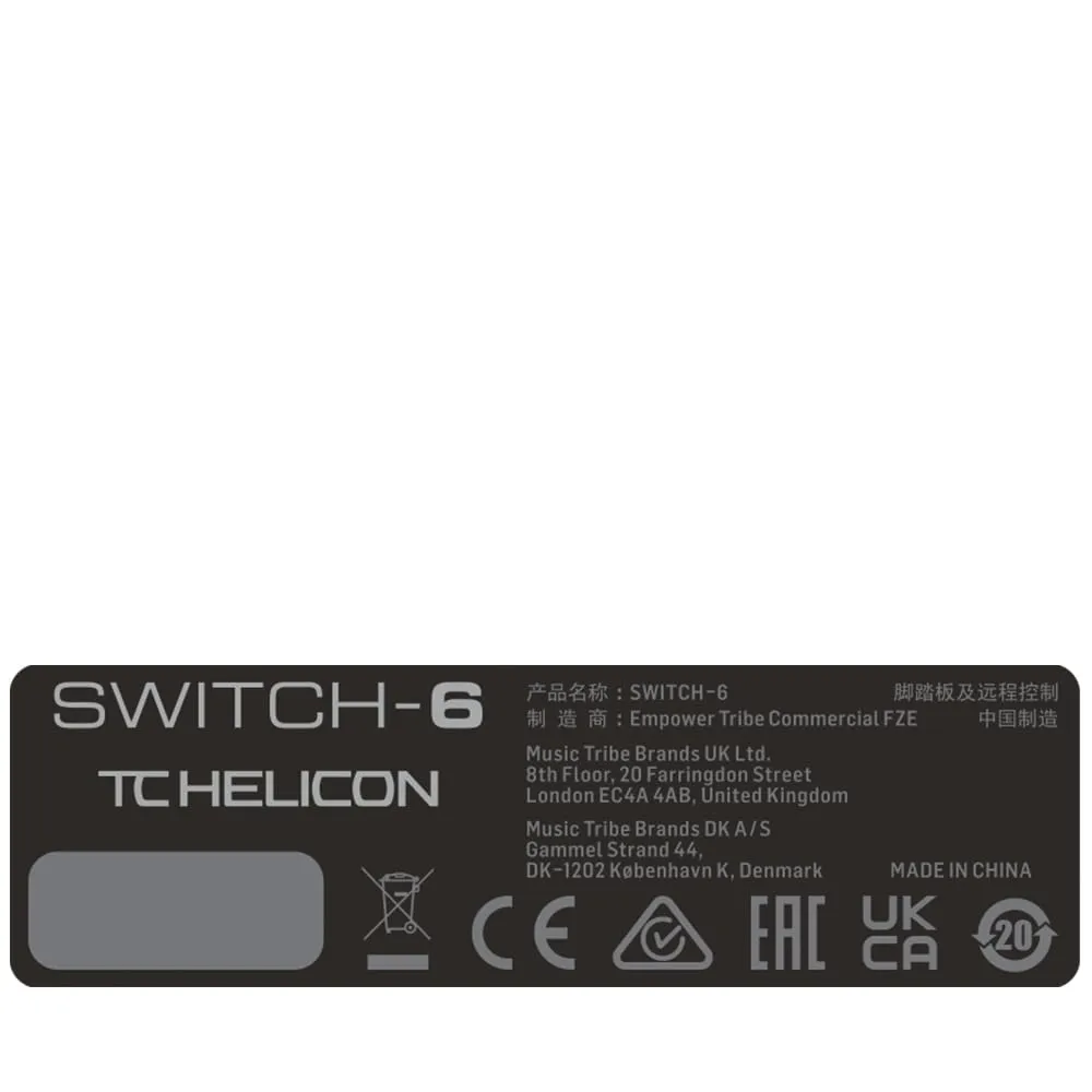 TC Helicon Switch-6 Fußpedal 6-fach für VoiceLive