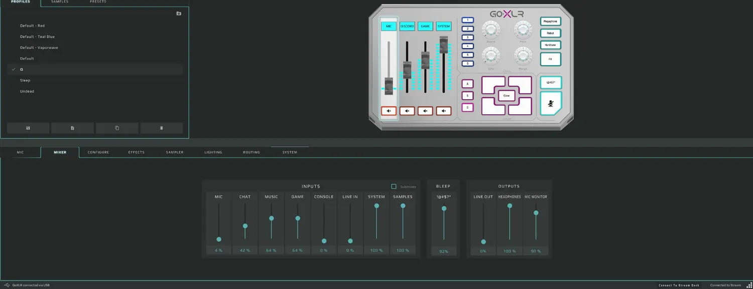 TC Helicon GoXLR-WH Mixer weiß 4-Kanal Stream USB