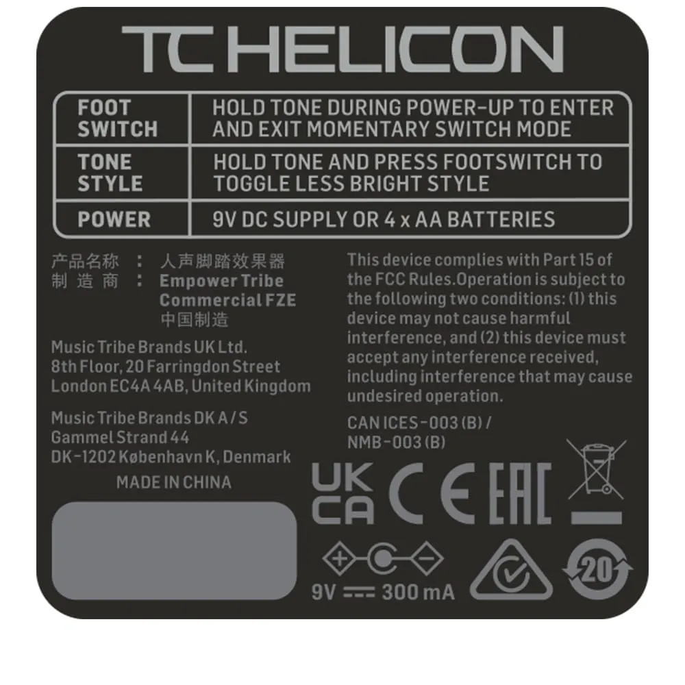 TC Helicon Talkbox Synth Effektpedal Gitarre Gesang